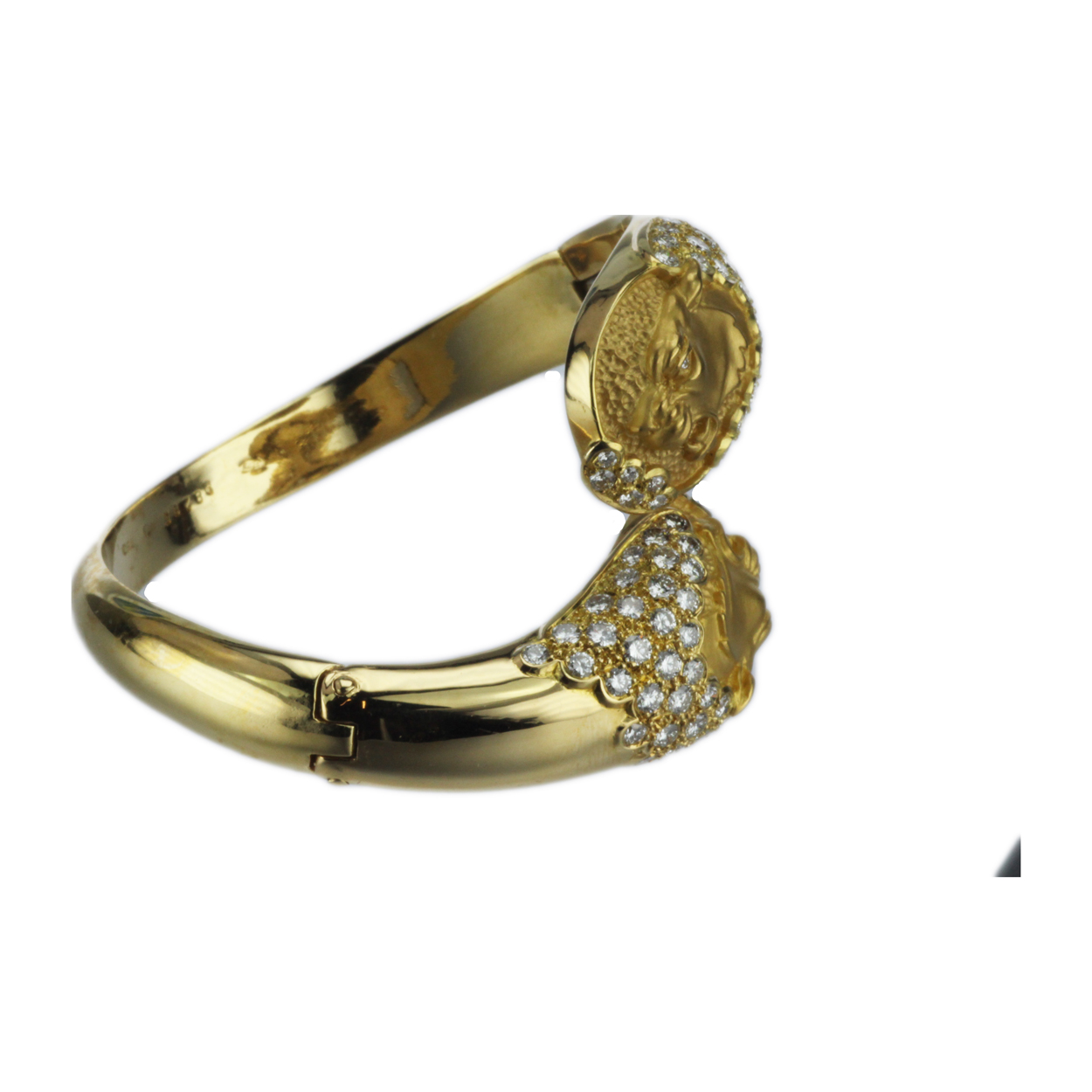 Carrera y Carrera 18k Gold and Diamond Bangle Bracelet Size