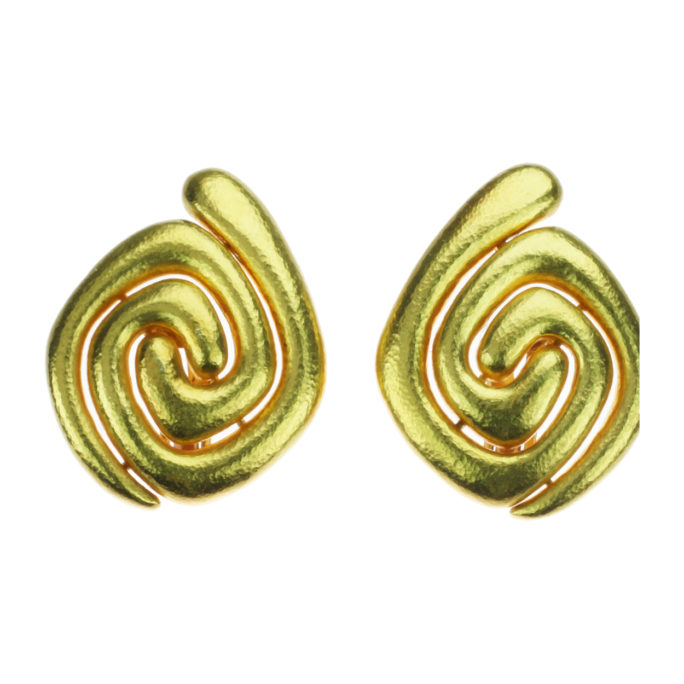 Ilias Lalaounis 18k Gold Earrings Front