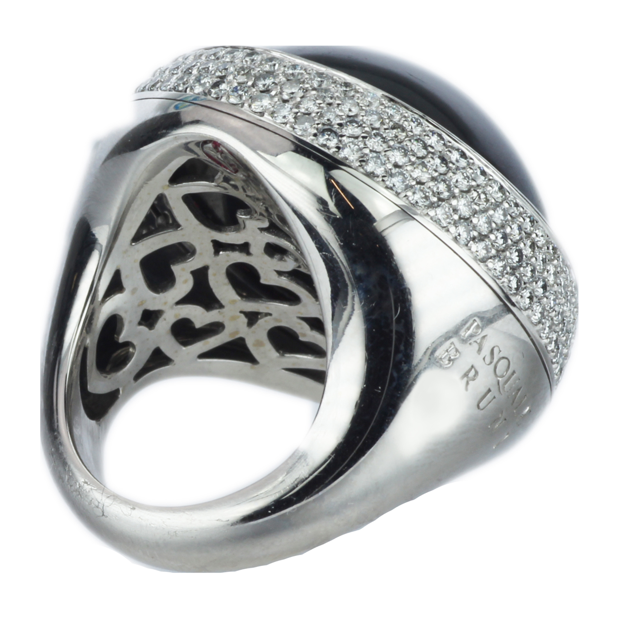 Pasquale Bruni 18k Gold Black Tigers Eye and Diamond Ring Four