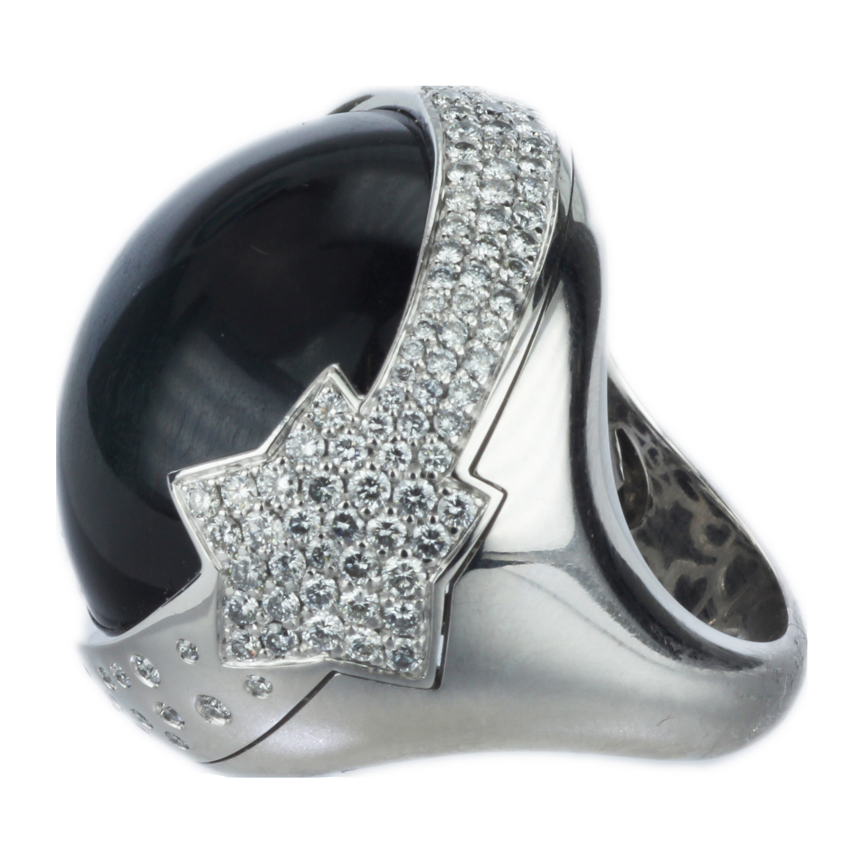 Pasquale Bruni 18k Gold Black Tigers Eye and Diamond Ring One