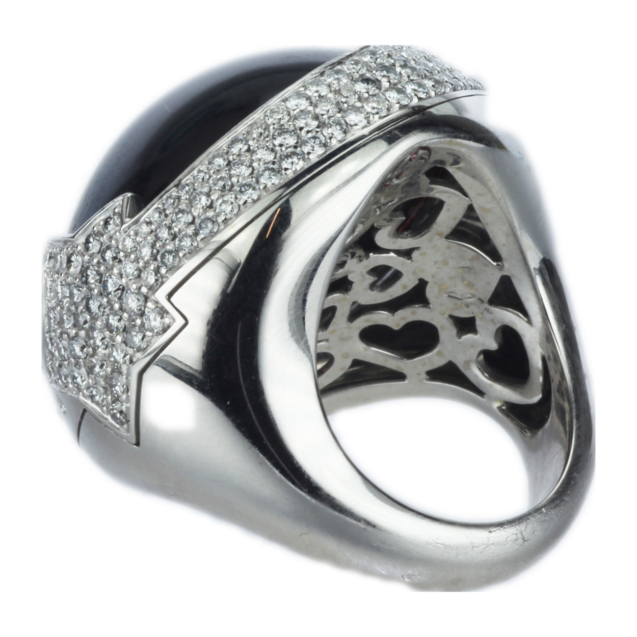 Pasquale Bruni 18k Gold Black Tigers Eye and Diamond Ring Two