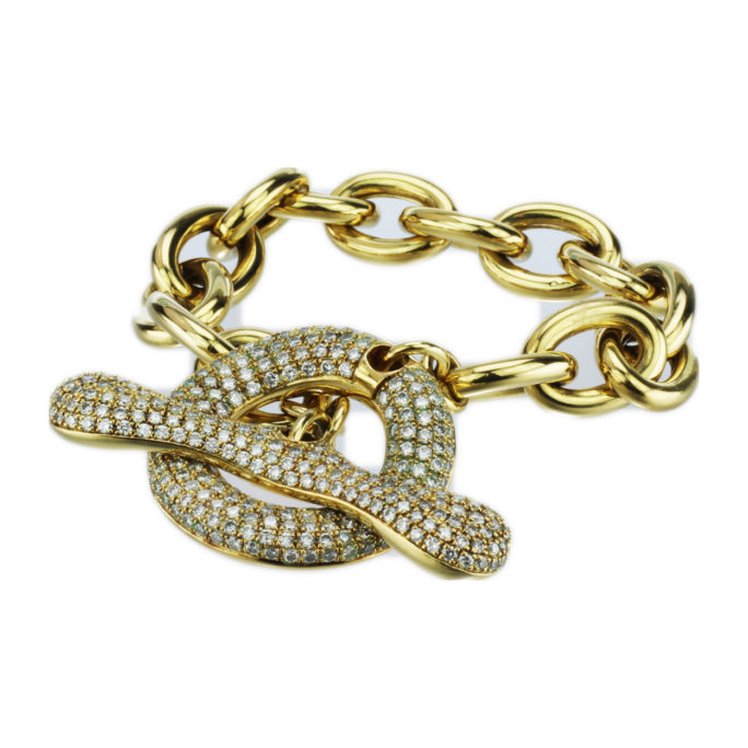 Robert Lee Morris 18k Gold and Diamond Bracelet Front