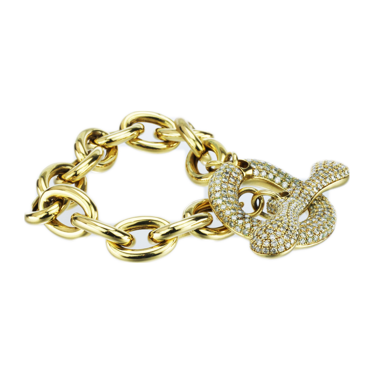 Robert Lee Morris 18k Gold and Diamond Bracelet Size